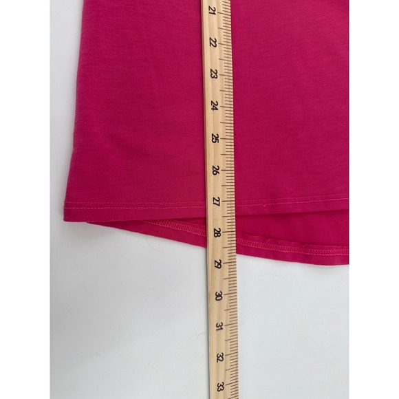 LuLaRoe Womens Medium Pink Long Sleeve Scoop Neck High Low Tunic Top Solid Soft - Picture 4 of 5